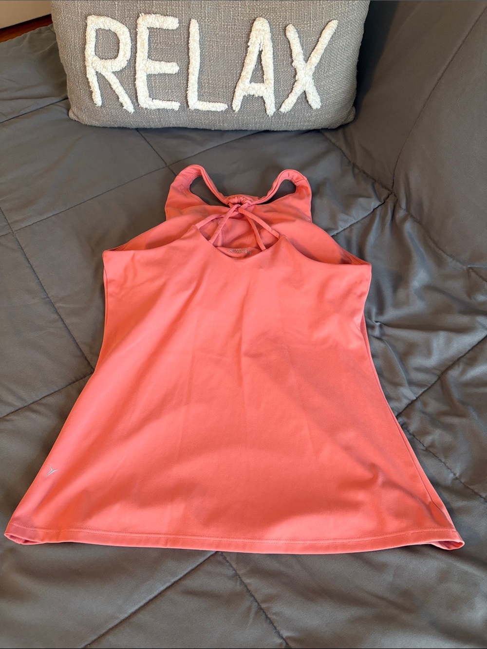 Coral Pink Women's Halter Tank Top - Sleeveless Activewear Strappy Racerback M